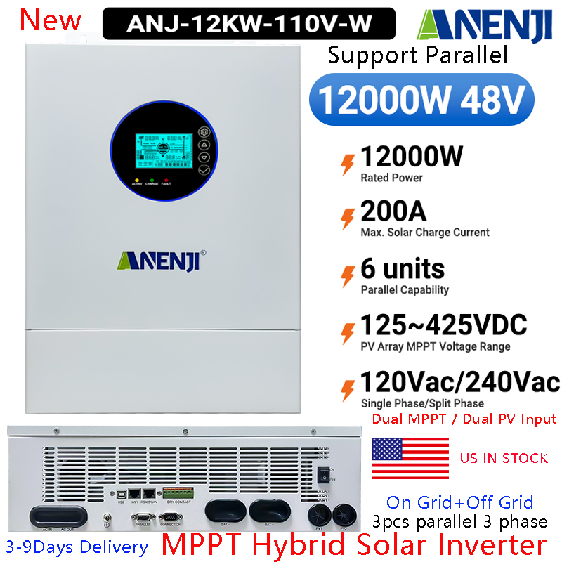 ANENJI Split Phase 12KW 48V Hy - Off Grid Solar Inverter 48V 6000W recension och pris