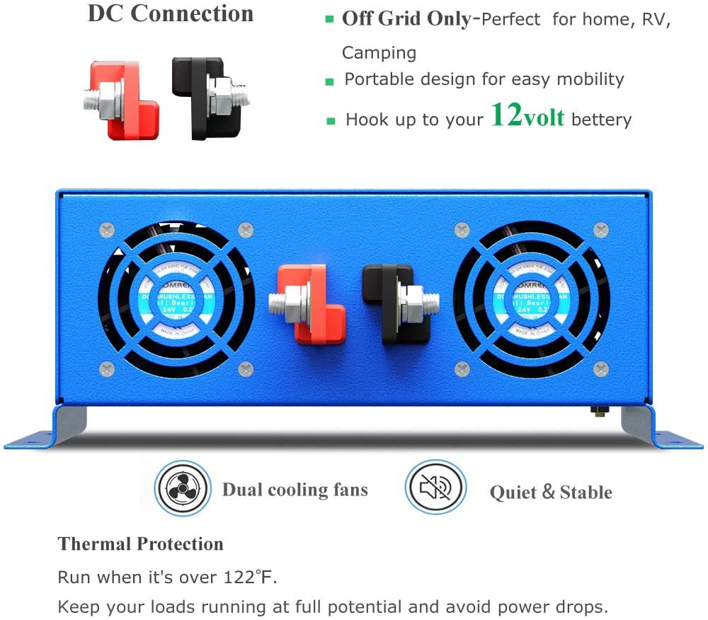 Pure Sine Wave Power Inverter  - Inverter Pure Sine Wave 60Hz 120V 3000W recension och pris